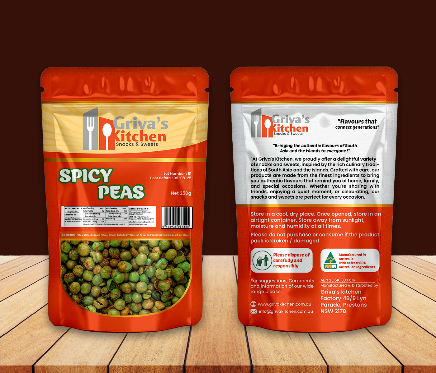 Flavored Fried Peas 250gm
